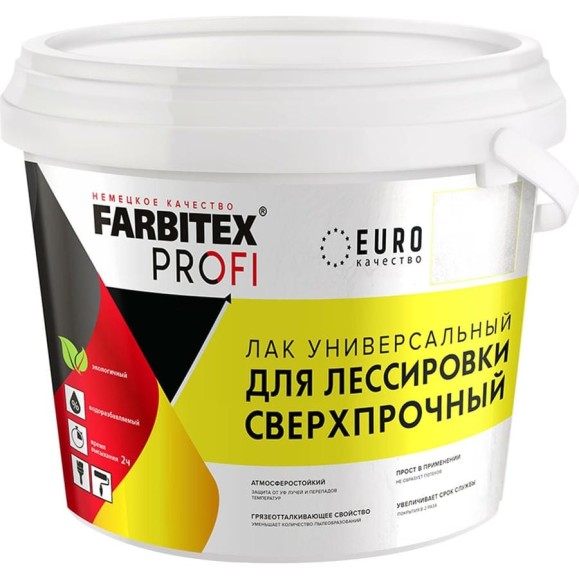 Универсальный лак для лессировки FARBITEX (сверхпрочный; 0.9 л) 4300008118 Универсальный лак для лессировки FARBITEX (сверхпрочный; 0.9 л) 4300008118