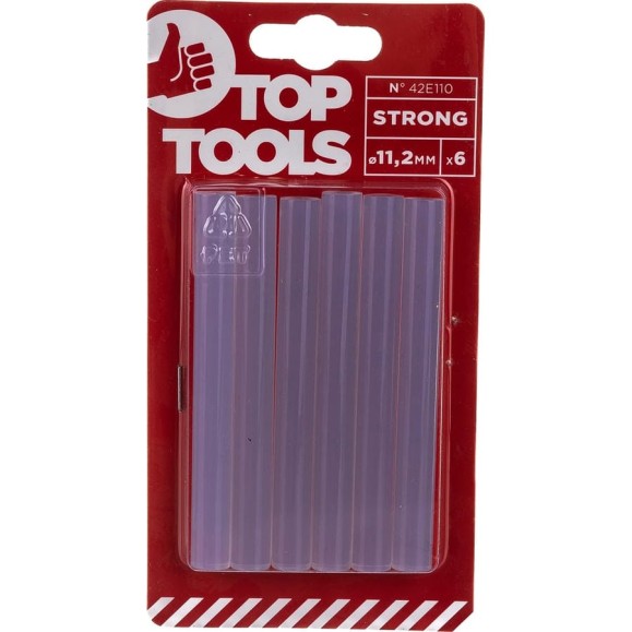 Стержни клеевые (6 шт; 11х100 мм; прозрачные) Top Tools  42E110