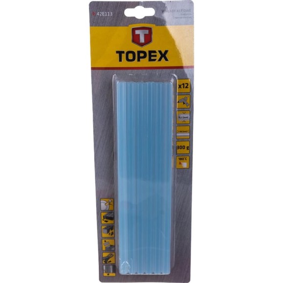 Стержни клеевые (11х250 мм; прозрачный; 12 шт.) TOPEX 42E113