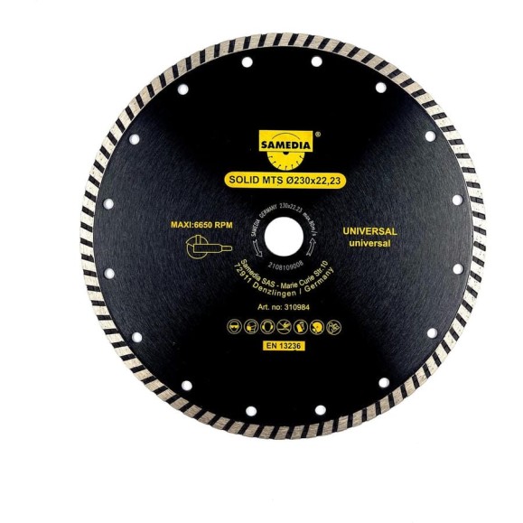 Диск алмазный универсальный SOLID MTS 230x22.23 мм SAMEDIA 310984 Диск алмазный универсальный SOLID MTS 230x22.23 мм SAMEDIA 310984