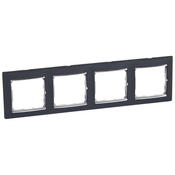 Рамка Legrand 4 пост Valena ноктюрн/серебряный штрих 696741 Рамка Legrand 4 пост Valena ноктюрн/серебряный штрих 696741