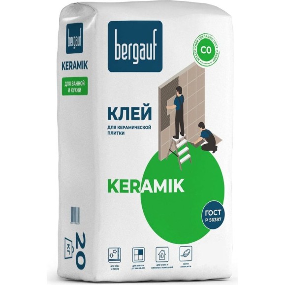 Клей для керамической плитки С0 Bergauf Keramik 20 кг 28002 Клей для керамической плитки С0 Bergauf Keramik 20 кг 28002
