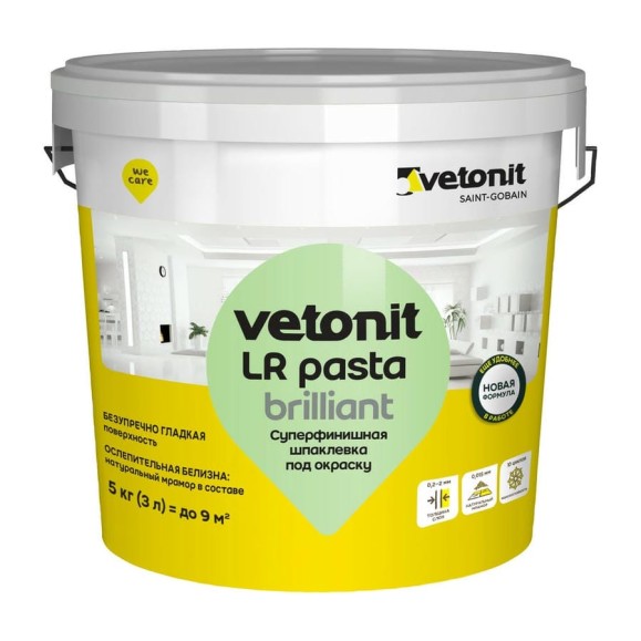 Суперфинишная шпаклевка Vetonit LR Pasta Brilliant (под окраску и обои; 5 кг) 1024529 Суперфинишная шпаклевка Vetonit LR Pasta Brilliant (под окраску и обои; 5 кг) 1024529
