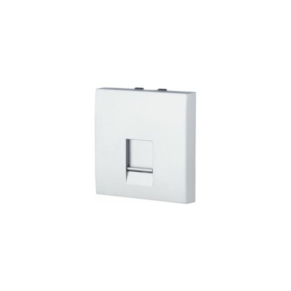 Накладка для телефонной/компьютерной розетки LK Studio RJ 45x45мм серебристый металлик LK45 853203-1