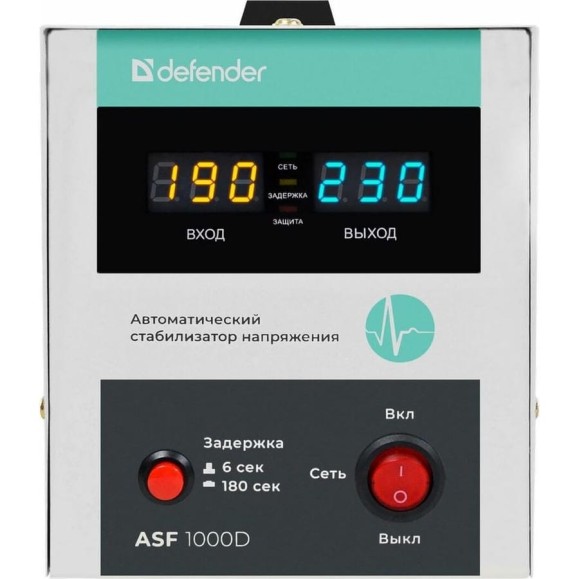 Напольный стабилизатор напряжения Defender ASF 1000D 600Вт метал корпус, 1 розетка 99035