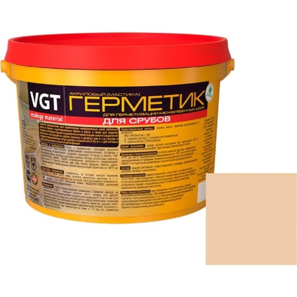 Акриловый герметик для срубов VGT бук, 15 кг 11607661
