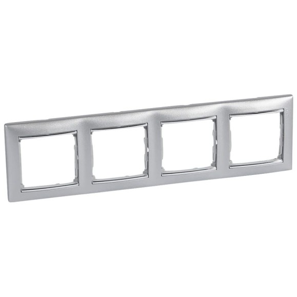 Рамка Legrand 4 поста Valena алюминий/серебряный штрих 770354 Рамка Legrand 4 поста Valena алюминий/серебряный штрих 770354