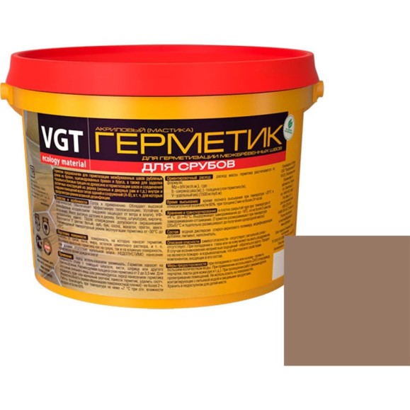 Акриловый герметик для срубов VGT махагон, 15 кг 11607578