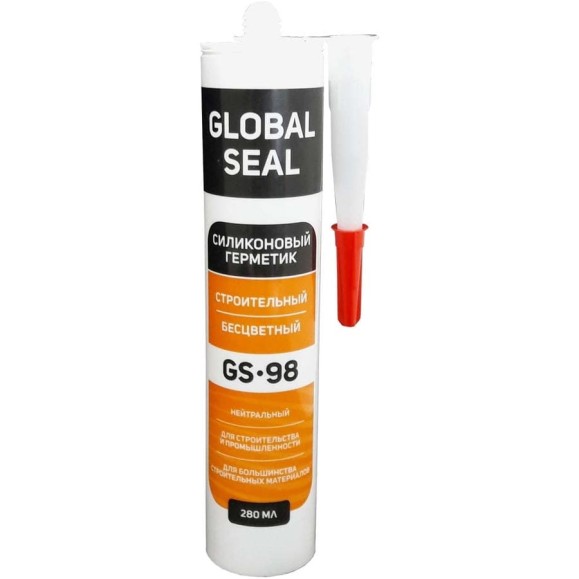 Силиконовый нейтральный герметик GlobalSeal GS-98 (бесцветный; 280 мл) 3980011