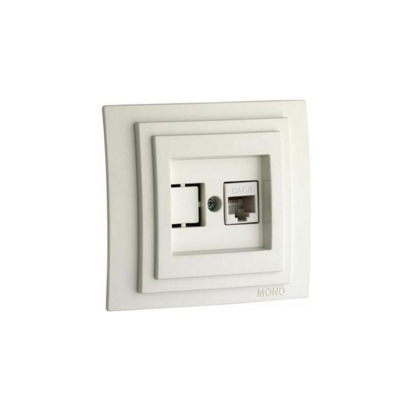 Компьютерная розетка Mono Electric Rj45 Cat6 L/D механизм слоновая кость 500-000105-125 Компьютерная розетка Mono Electric Rj45 Cat6 L/D механизм слоновая кость 500-000105-125