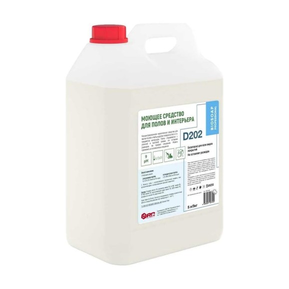 Моющее средство для полов и интерьера АиС BIOSOAP Proffecional / D202 5л 9060495 Моющее средство для полов и интерьера АиС BIOSOAP Proffecional / D202 5л 9060495