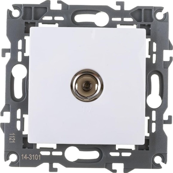 Розетка TV ЭРА 14-3101-01 одиночная, IP20, Elegance, белый Б0034290
