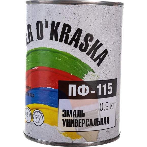 Эмаль super maler ПФ-115 Серый 0,9кг Лк-00005657