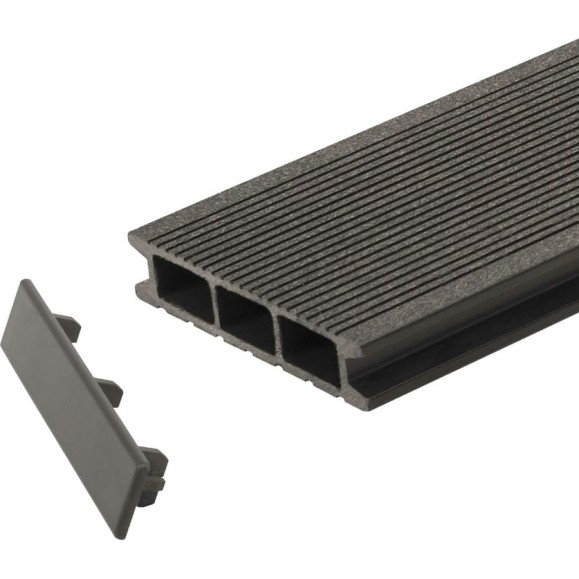 Пластиковая торцевая заглушка для доски ДПК Grinder deco асфальт 125x25 мм, 10 шт. TD 27 Пластиковая торцевая заглушка для доски ДПК Grinder deco асфальт 125x25 мм, 10 шт. TD 27