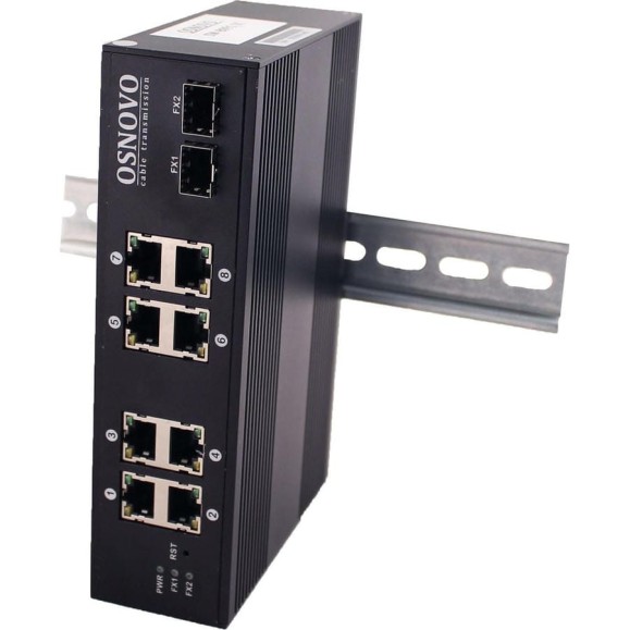 Промышленный PoE коммутатор OSNOVO Ethernet, PoE SW-8082/IC -0000000140