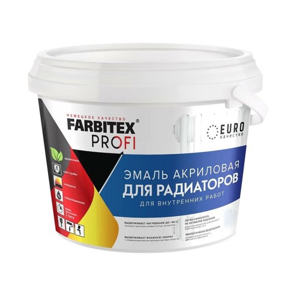Акриловая эмаль для радиаторов Farbitex 2.5 л 4300009499 Акриловая эмаль для радиаторов Farbitex 2.5 л 4300009499