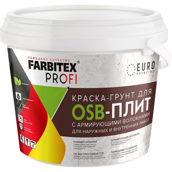 Краска-грунт Farbitex для OSB плит 3 в 1 армированная (7 кг) 4300008011 Краска-грунт Farbitex для OSB плит 3 в 1 армированная (7 кг) 4300008011
