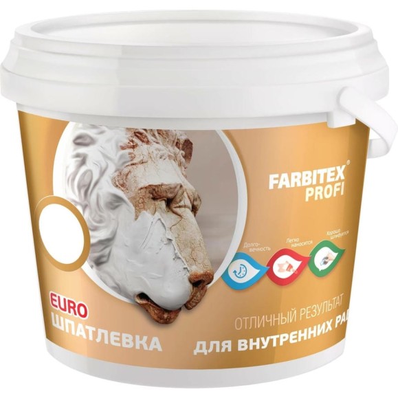 Шпатлевка для внутренних работ Farbitex Профи 15 кг 4300002912 Шпатлевка для внутренних работ Farbitex Профи 15 кг 4300002912