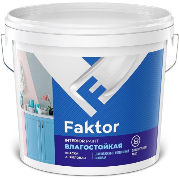 Влагостойкая краска ЯРОСЛАВСКИЕ КРАСКИ FAKTOR для интерьеров белая, ведро 13 кг О05362 Влагостойкая краска ЯРОСЛАВСКИЕ КРАСКИ FAKTOR для интерьеров белая, ведро 13 кг О05362