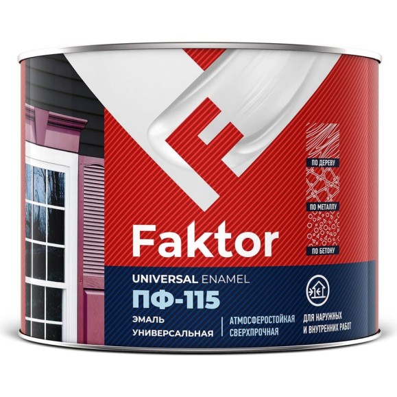 Универсальная эмаль ПФ-115 ЯРОСЛАВСКИЕ КРАСКИ FAKTOR черная, банка 1,9 кг 214730 Универсальная эмаль ПФ-115 ЯРОСЛАВСКИЕ КРАСКИ FAKTOR черная, банка 1,9 кг 214730