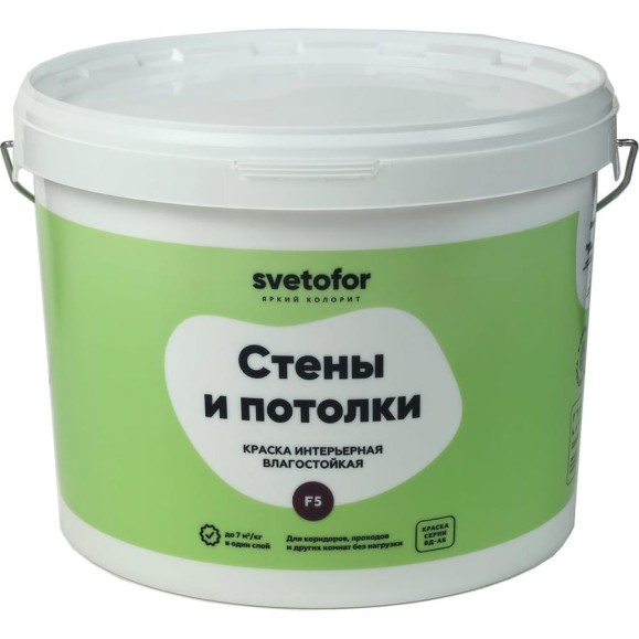 Краска Светофор F5 влагостойкая Супербелая 14 кг ЗОР00007299 Краска Светофор F5 влагостойкая Супербелая 14 кг ЗОР00007299