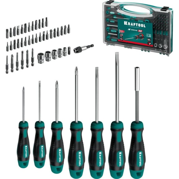 Набор отверток и насадок KRAFTOOL X-Drive-50 50 шт. 25815
