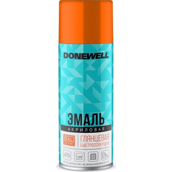Эмаль универсальная акриловая DONEWELL RAL 2004 оранжевая глянцевая DW-A2004 Эмаль универсальная акриловая DONEWELL RAL 2004 оранжевая глянцевая DW-A2004