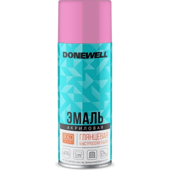 Эмаль универсальная акриловая DONEWELL RAL 3015 розовая глянцевая DW-A3015 Эмаль универсальная акриловая DONEWELL RAL 3015 розовая глянцевая DW-A3015