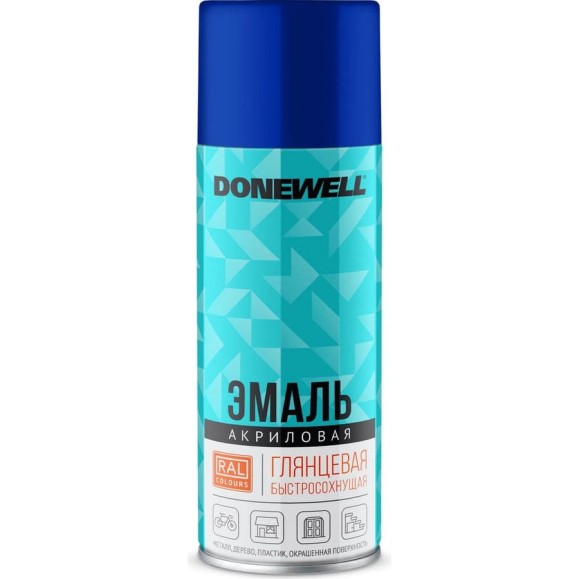 Эмаль универсальная акриловая DONEWELL RAL 5005 синяя глянцевая DW-A5005 Эмаль универсальная акриловая DONEWELL RAL 5005 синяя глянцевая DW-A5005