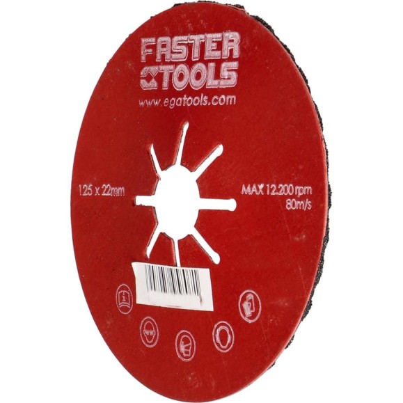 Диск шлифовальный гофрированный 125 мм, P100 FASTER TOOLS 5809
