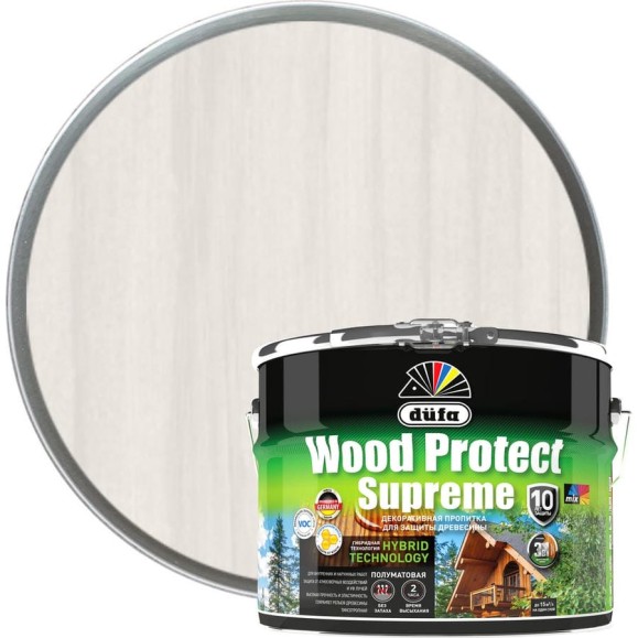 Пропитка Dufa WOOD PROTECT Supreme, белая 9 л МП00-008386