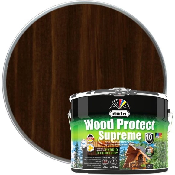 Пропитка Dufa WOOD PROTECT Supreme, палисандр 9 л МП00-008395 Пропитка Dufa WOOD PROTECT Supreme, палисандр 9 л МП00-008395