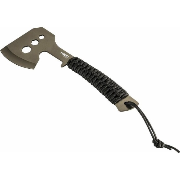 Кемпинговый цельнометаллический топор Tools NEO рукоятка из паракорда, чехол 63-118