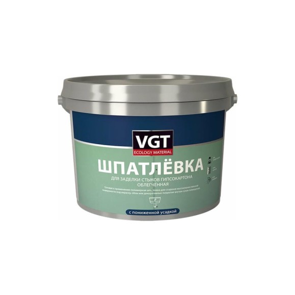 Облегченная шпатлевка для заделки стыков гипсокартона VGT 12 кг 11607802 Облегченная шпатлевка для заделки стыков гипсокартона VGT 12 кг 11607802