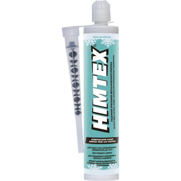 HIMTEX Хим. анкер WINTER (PESF) 300мл для пустотелых оснований и бетона + 1 насадка WINTER300 HIMWINT300 HIMTEX Хим. анкер WINTER (PESF) 300мл для пустотелых оснований и бетона + 1 насадка WINTER300 HIMWINT300