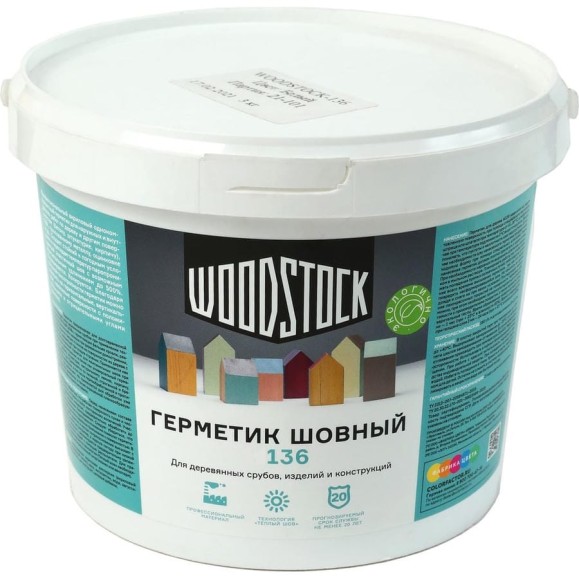 Герметик для дерева Woodstock 136 Белый (ведро 3 кг) ТД000003822