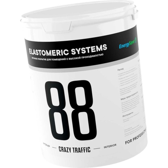 Прочная краска для зон с повышенной проходимостью Elastomeric Systems 88 CRAZY TRAFFIC (5 л; База С) 8808017 Прочная краска для зон с повышенной проходимостью Elastomeric Systems 88 CRAZY TRAFFIC (5 л; База С) 8808017