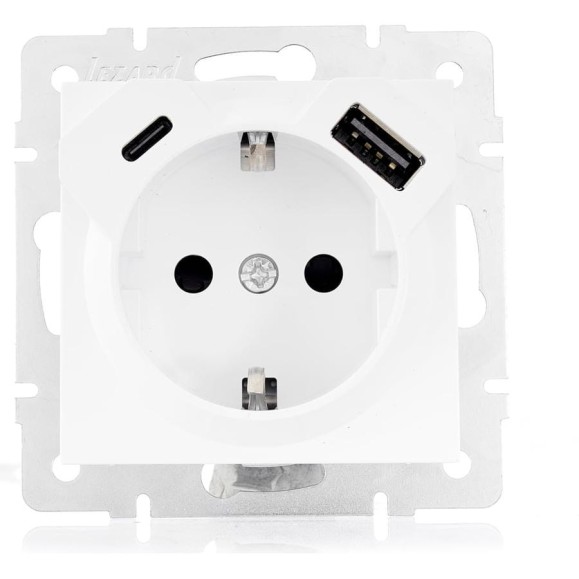 Розетка Lezard VESNA с/з TC+USB разъём белая 742-0288-181TC Розетка Lezard VESNA с/з TC+USB разъём белая 742-0288-181TC