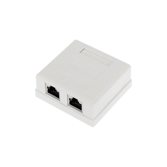 Компьютерная внешняя экранированная розетка REXANT 2-порта RJ-45 (8P8C), FTP категория 6 03-0146 Компьютерная внешняя экранированная розетка REXANT 2-порта RJ-45 (8P8C), FTP категория 6 03-0146