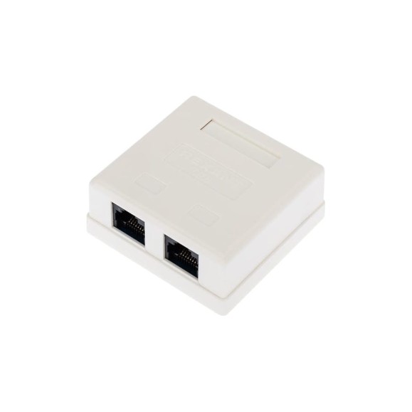Компьютерная внешняя неэкранированная розетка REXANT 2-порта RJ-45 (8P8C), UTP категория 6 03-0136 Компьютерная внешняя неэкранированная розетка REXANT 2-порта RJ-45 (8P8C), UTP категория 6 03-0136