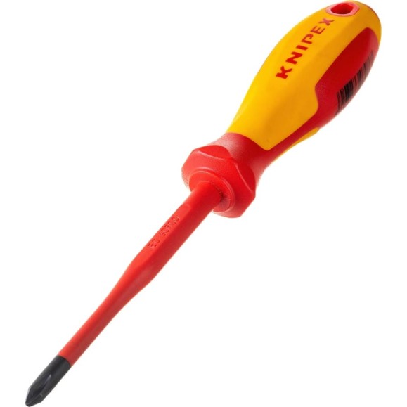 Крестовая отвертка KNIPEX PH2 тонкая, VDE, длина лез 100 мм, L-212 мм KN-982402SL Крестовая отвертка KNIPEX PH2 тонкая, VDE, длина лез 100 мм, L-212 мм KN-982402SL