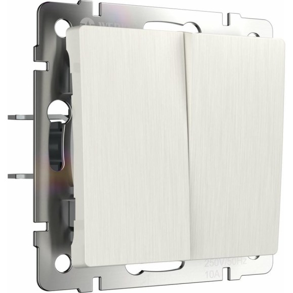Двухклавишный проходной выключатель WERKEL W1122013 перламутровый рифленый a051185 Двухклавишный проходной выключатель WERKEL W1122013 перламутровый рифленый a051185