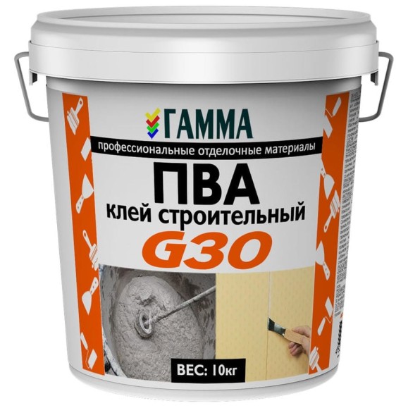 Строительный клей ГАММА ПВА 10 кг 233977 Строительный клей ГАММА ПВА 10 кг 233977