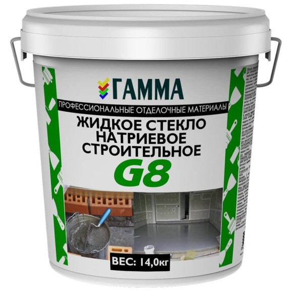 Жидкое стекло ГАММА G8 14 кг 233983