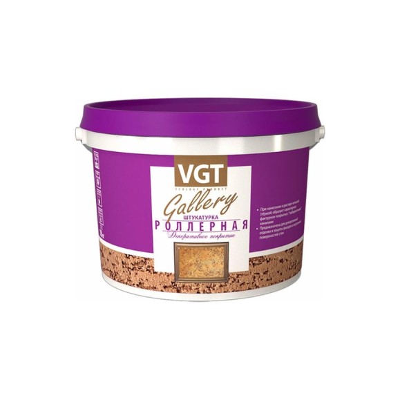 Роллерная штукатурка VGT Короед мелкозернистая, 1-1.5 мм, 4.7 л, 9 кг 11607590