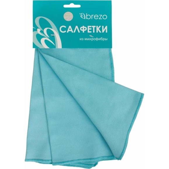 Гладкие салфетки BREZO гладкое плетение, микрофибра, цвет бирюзовый, 3 шт., арт. 95416