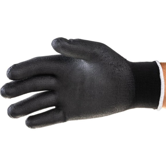 Нейлоновые перчатки с полиуретановым покрытием S. GLOVES TAXO черные, размер 07 31614-07