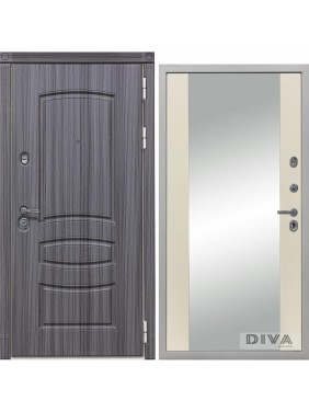 Дверь DIVA 42 Зеркало 2050x860 мм Правая Сандал серый - Д15 Софт Шампань УТ-00075409