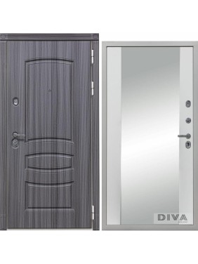 Дверь DIVA 42 Зеркало 2050x960 мм Правая Сандал серый - Д15 Белый Софт УТ-00073699