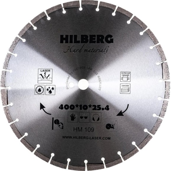 Диск алмазный отрезной Hilberg 400x25.4 Hard Materials Laser HM109